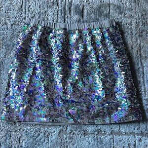 Crewcuts Shimmering Sequin Skirt - Silver and Blue